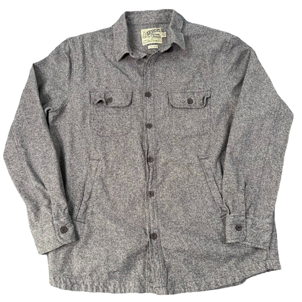 Grayers Outdoor Garment Gray Flannel Shirt Jacket – Mens XL – Cold Weather Rated